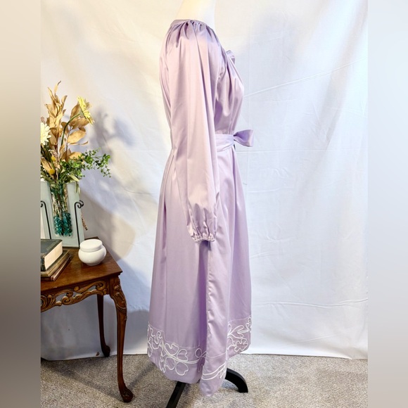 ♨️Lake Lavender Full Button-Front Midi Dress With Pockets Size Large 🧡 - Picture 4 of 11